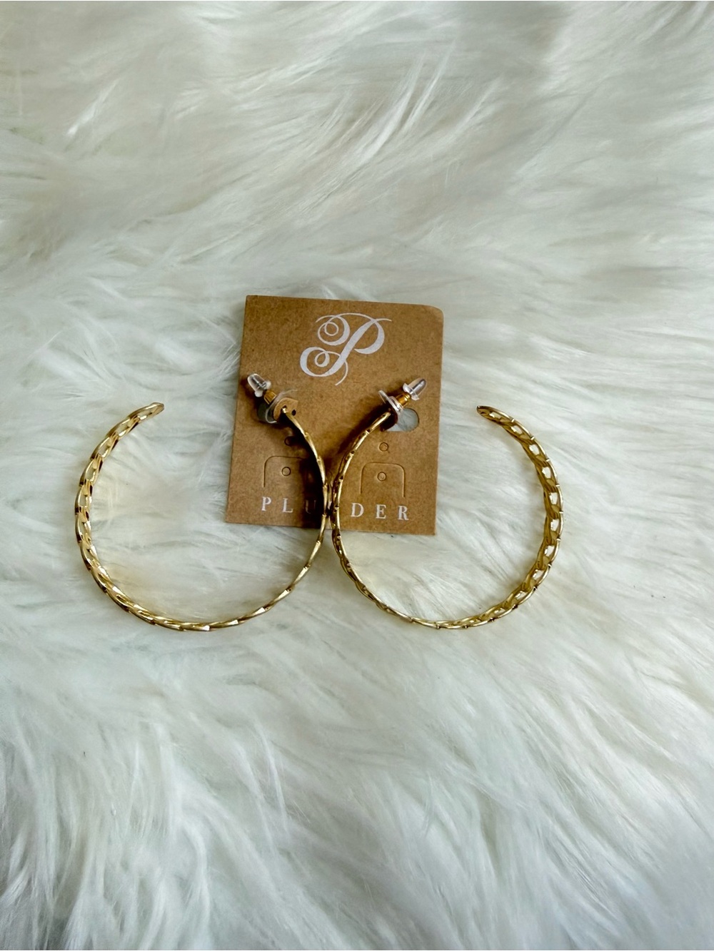 Plunder Gold Chain-Link Hoop Earrings - Picture 3 of 4